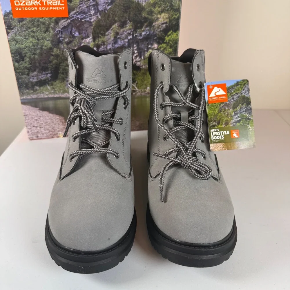 NEW Ozark Trail Troy II Lifestyle Work Boots Size 9 Faux Leather Rugged‎ Outdoor